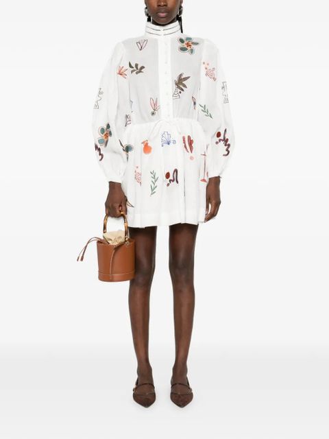 ALEMAIS x LRNCE Mina floral-embellishment mini dress - White - zdjęcie produktu nr 2