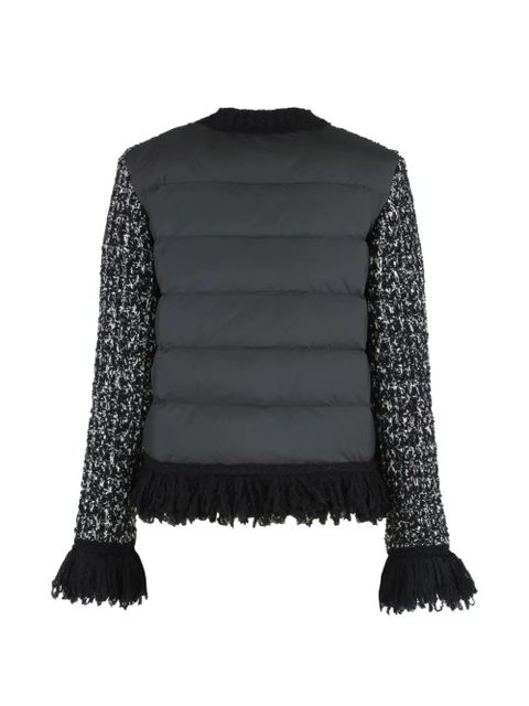 Moncler fringe-trim tweed cardigan - Black - zdjęcie produktu nr 2