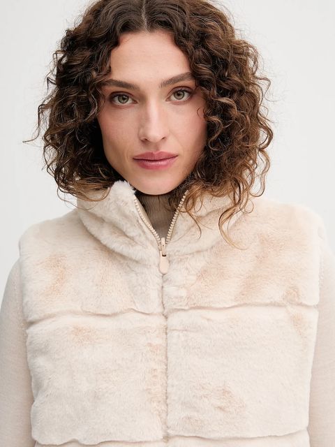 Save The Duck bezrękawnik NIVES kolor beżowy zimowy D82493W.FURY21