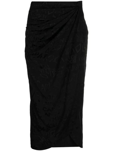 Zadig&Voltaire Jamelia jacquard draped silk skirt - Black - zdjęcie produktu nr 1