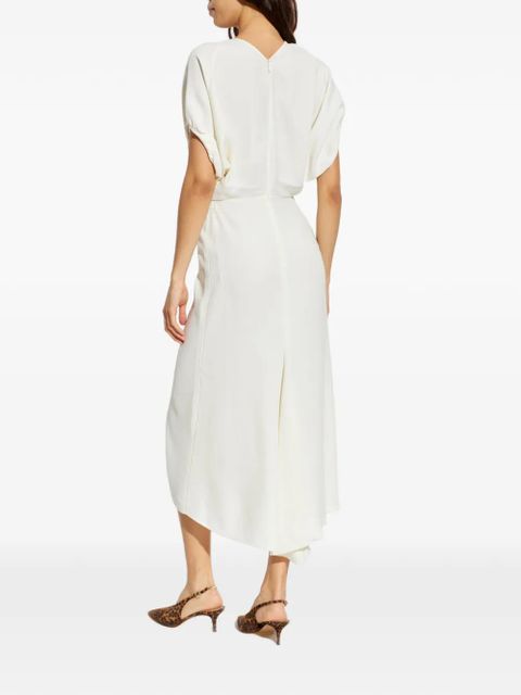 Victoria Beckham gathered short-sleeves midi dress - Neutrals