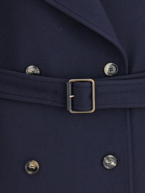 LOEWE button belt double breasted peacoat - Blue