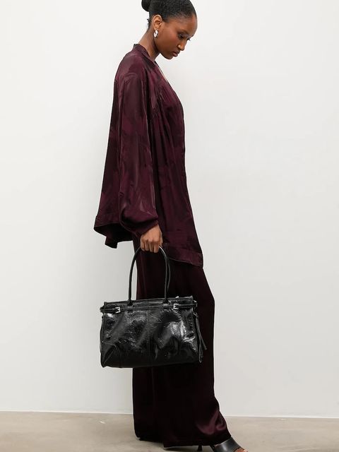 Answear.LAB marynarka kolor bordowy niezapinana wzorzysta