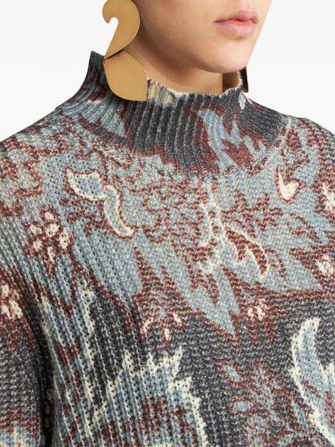ETRO floral-print wool sweater - Blue