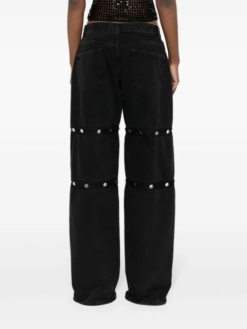 The Attico deconsructed low-rise jeans - Black