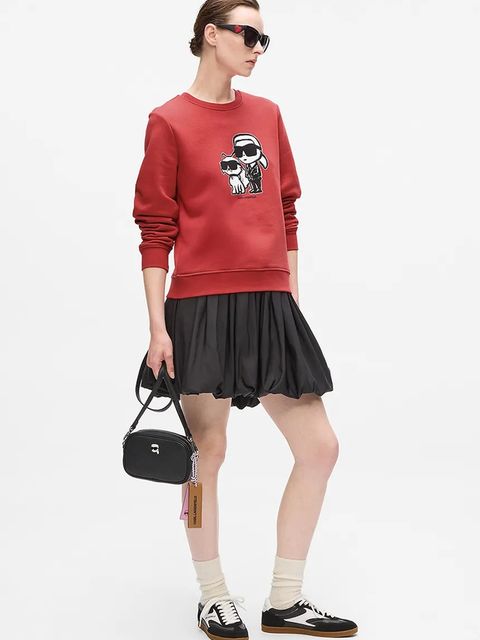 Karl Lagerfeld bluza IKON damska kolor czerwony z nadrukiem A4W20045 - zdjęcie produktu nr 2