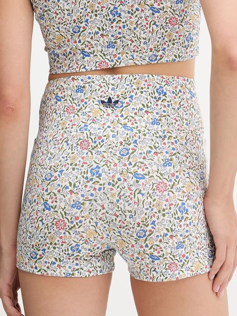 adidas Originals szorty Liberty damskie kolor biały wzorzyste high waist JW5195