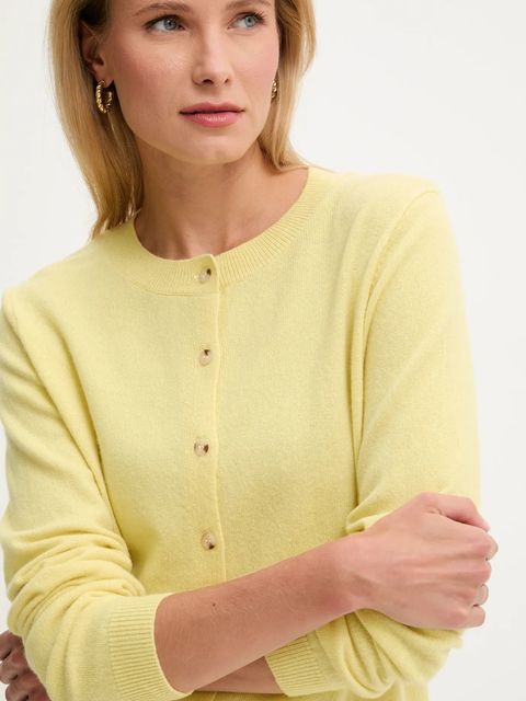 Answear.LAB kardigan z wełny merino damski kolor żółty lekki
