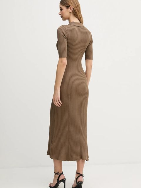 Tommy Hilfiger sukienka kolor zielony maxi dopasowana WW0WW48447