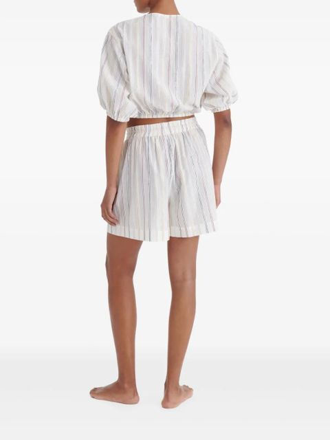 ERES Neda striped shorts - White