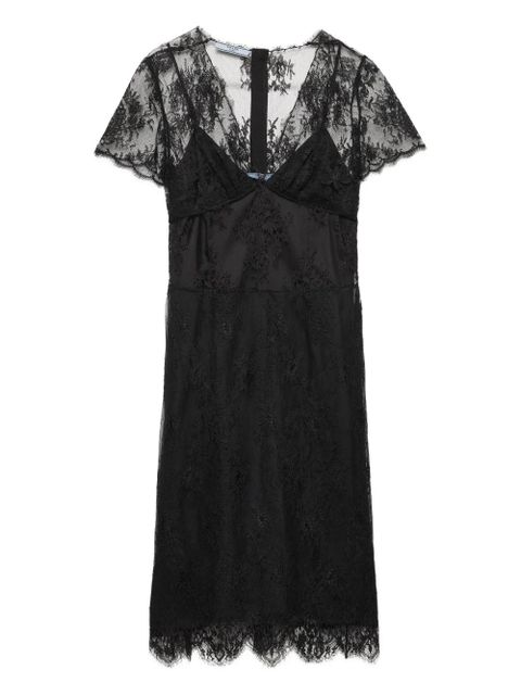 Prada scalloped lace mini dress - Black - zdjęcie produktu nr 1