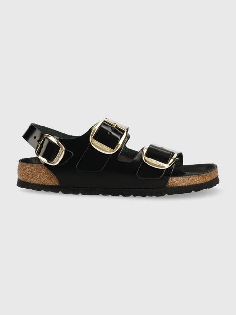 Birkenstock sandały skórzane Milano damskie kolor czarny 1024211 - zdjęcie produktu nr 1