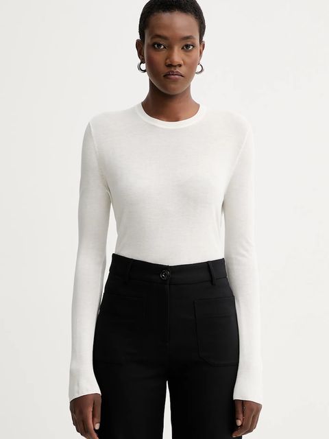 Calvin Klein sweter damski kolor beżowy lekki LV044C339G - zdjęcie produktu nr 1