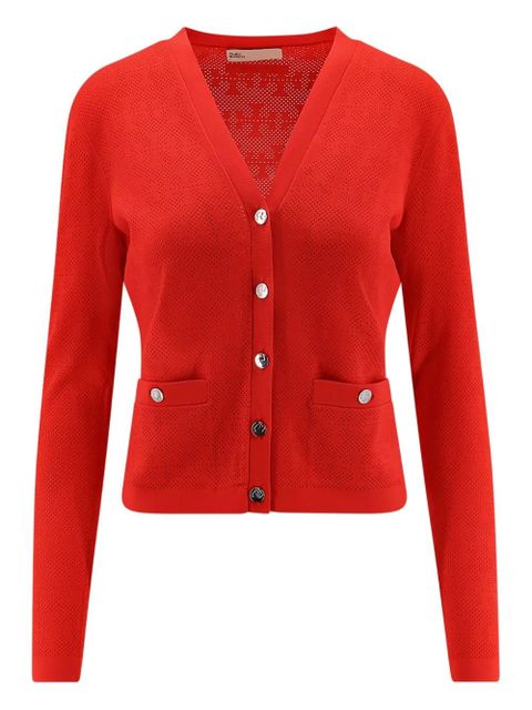 Tory Burch long-sleeve pocket cardigan - Red - zdjęcie produktu nr 1