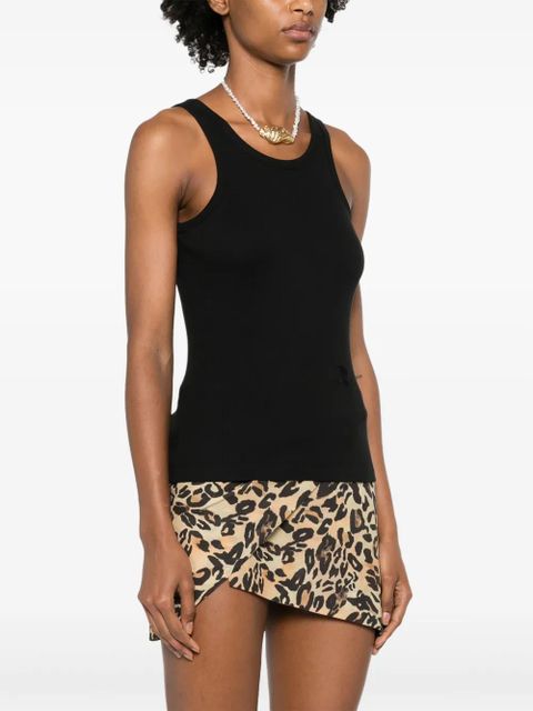 Nanushka ribbed cotton-blend tank top - Black - zdjęcie produktu nr 2