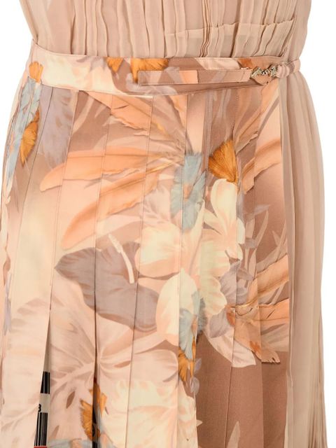 Maison Margiela pleated floral-print midi dress - Neutrals