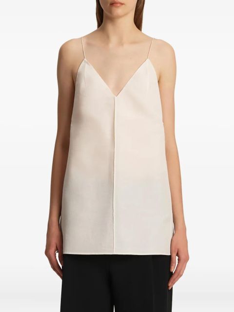 KHAITE Talsie V-neck top - Neutrals