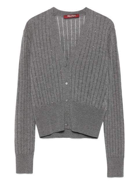 Max Mara ribbed embellished cardigan - Grey - zdjęcie produktu nr 1