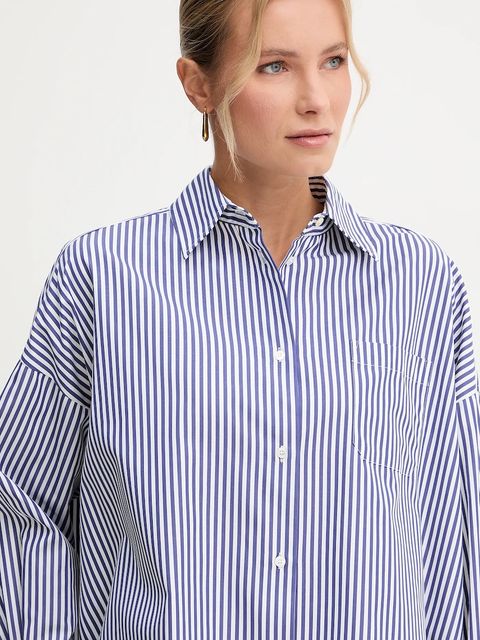 Weekend Max Mara koszula bawełniana ARTURO damska kolor granatowy relaxed z kołnierzykiem klasycznym 2525116042600