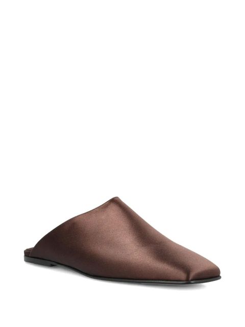 Loro Piana satin mules - Brown