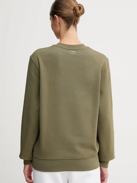 Lacoste bluza bawełniana kolor zielony z nadrukiem SH2736