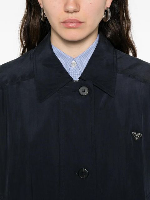 Prada button silk jacket - Blue