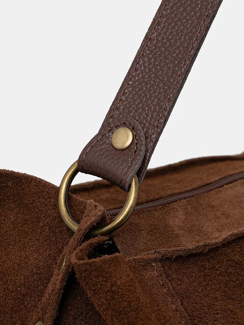 Answear.LAB torebka zamszowa kolor brązowy