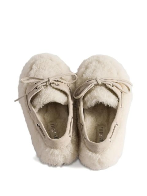 Miu Miu shearling loafers - Neutrals