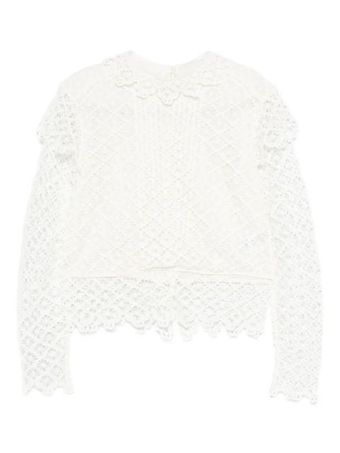 ISABEL MARANT lace-pattern long-sleeve top - White - zdjęcie produktu nr 1
