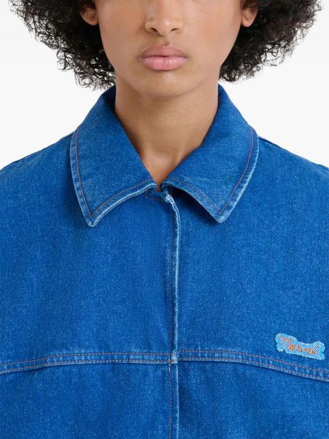 Marni short-sleeved denim jacket - Blue