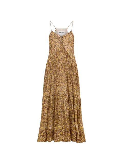 MARANT ÉTOILE Sabba floral-print tiered dress - Brown - zdjęcie produktu nr 1