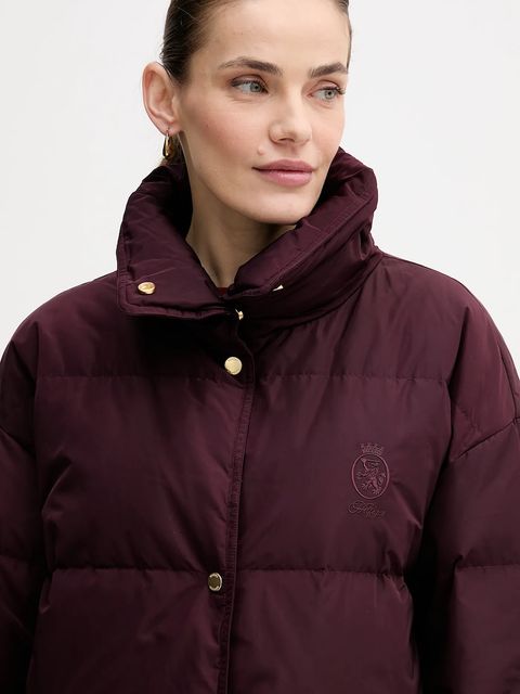 Tommy Hilfiger kurtka puchowa kolor bordowy zimowa WW0WW47279