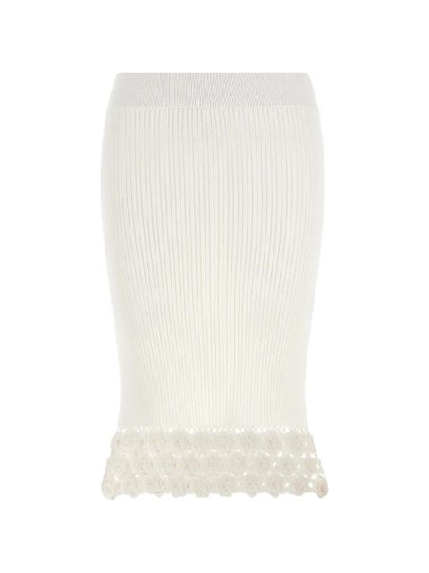 GANNI crochet ribbed midi skirt - White - zdjęcie produktu nr 1