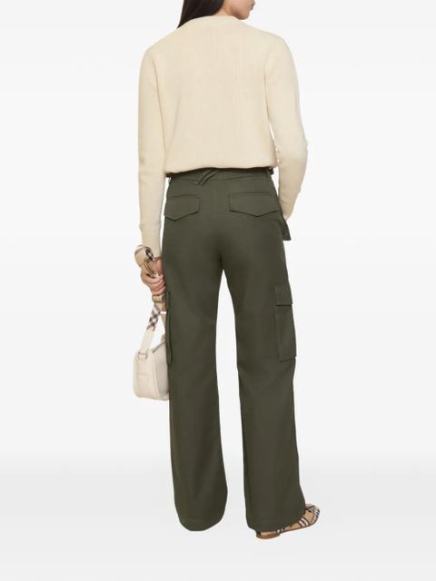 Burberry check-trim cargo trousers - Green
