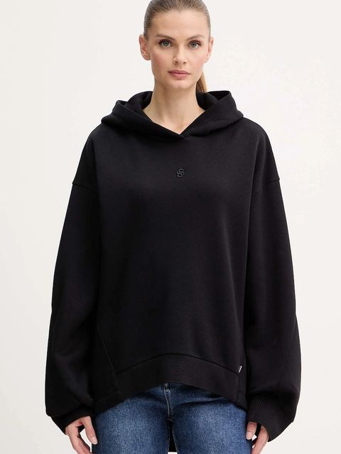 BOSS bluza damska kolor czarny z kapturem gładka 50550339 - zdjęcie produktu nr 1