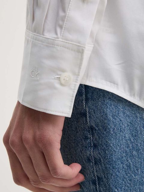 Calvin Klein koszula bawełniana damska kolor biały regular z kołnierzykiem klasycznym K20K207670