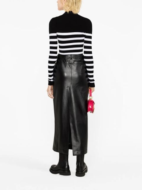Balmain striped roll-neck jumper - Black