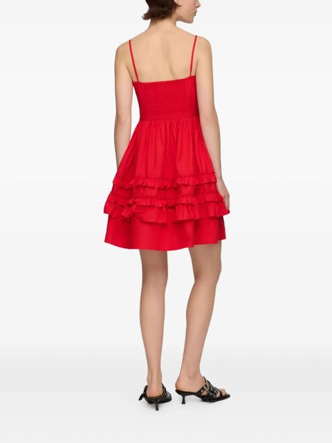 GANNI ruffled tiered mini dress