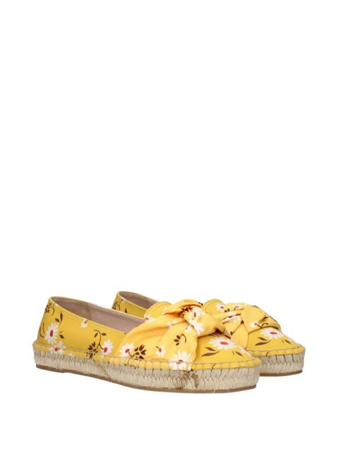 Miu Miu floral-print bow-detail espadrilles - Yellow - zdjęcie produktu nr 2