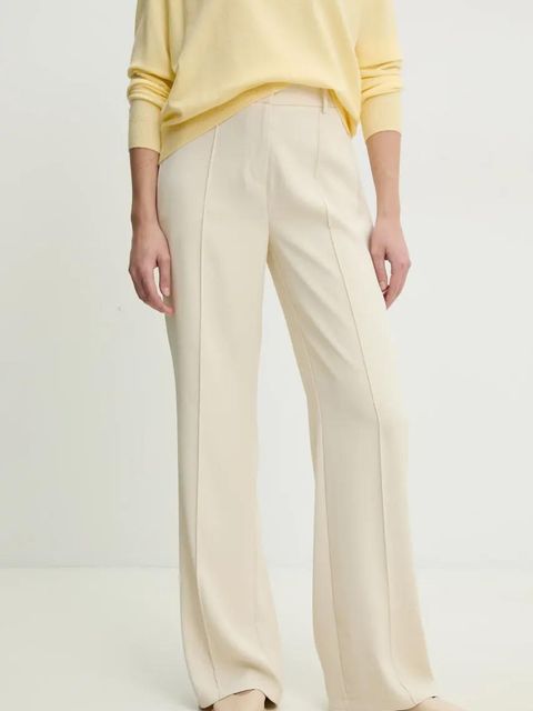 Answear.LAB spodnie damskie kolor beżowy szerokie high waist - zdjęcie produktu nr 1