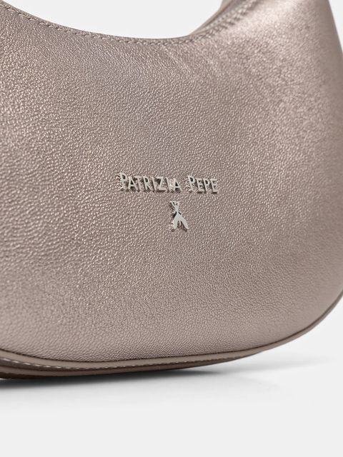Patrizia Pepe torebka skórzana kolor szary 8B0309 L138