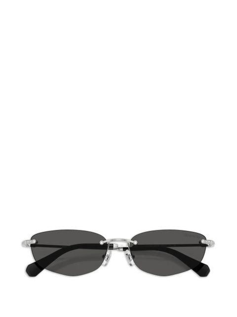 Swarovski rectabgle-frame sunglasses - Silver