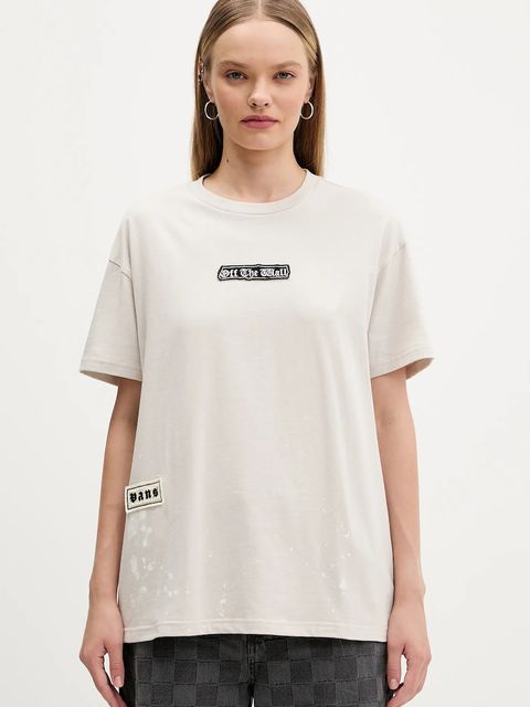 Vans t-shirt bawełniany damski kolor beżowy VN000PRKEN91 - zdjęcie produktu nr 1