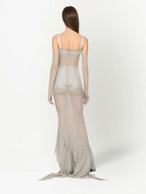 Dolce & Gabbana KIM DOLCE&GABBANA draped silk dress - Neutrals