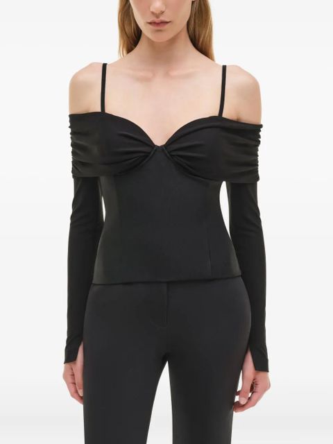 Simkhai draped off-shoulder top - Black