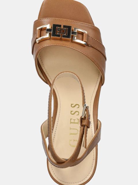 Guess sandały skórzane GRATO kolor brązowy FLJGRT LEA03