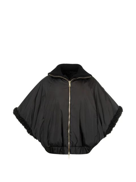 Moncler zip-up fleece cape - Black