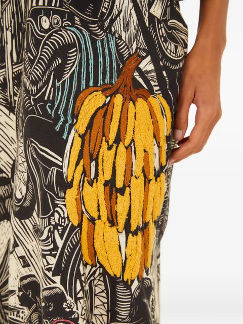 FARM Rio graphic-print embroidered dress - Black