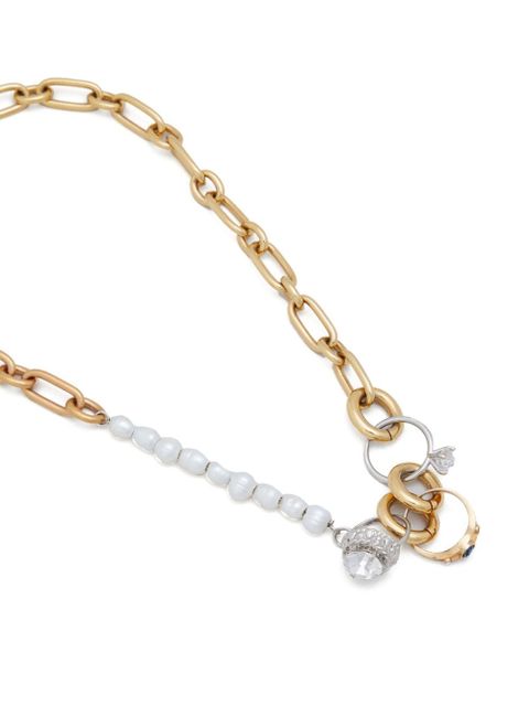 Marni ring-embellished chain necklace - White - zdjęcie produktu nr 2