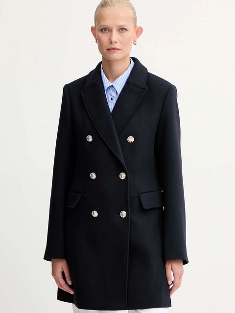 Morgan płaszcz z dodatkiem wełny kolor granatowy GCHA - zdjęcie produktu nr 1